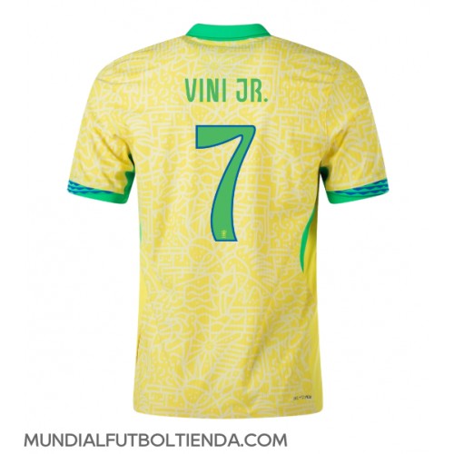 Camiseta Brasil Vinicius Junior #7 Primera Equipación Replica Copa America 2024 mangas cortas